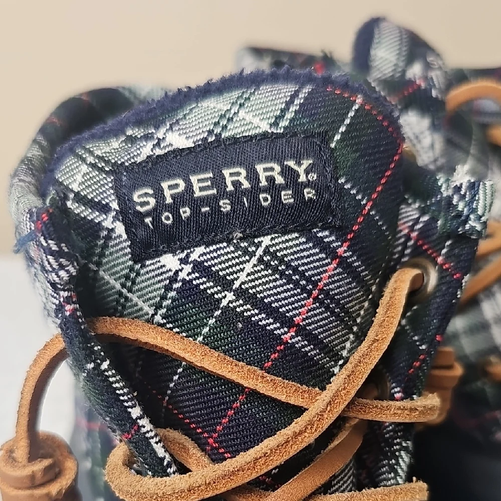 Sperry‎ Women's Plaid Duck Boots - Navy and Tan